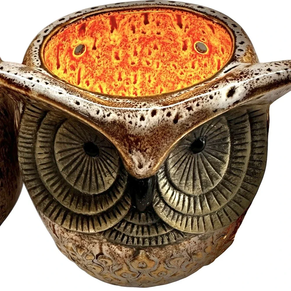 Intertek Ceramic Owl Lamps Set of 2  Bedside Light Up Nightlights‎ 5.75